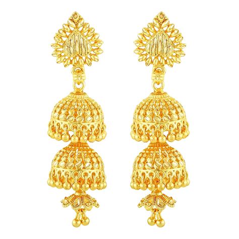 Buy MEENAZ Traditional Temple One Gram Gold Brass Copper South Indian ...