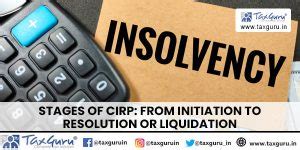 Stages of CIRP: From Initiation to Resolution or Liquidation