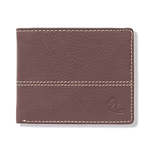 Buy KARA Genuine Leather Maroon Wallet for Men - Bifold Contrast Stitch ...