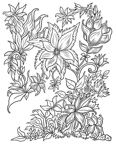 Floral Coloring Pages for Adults - Best Coloring Pages For Kids