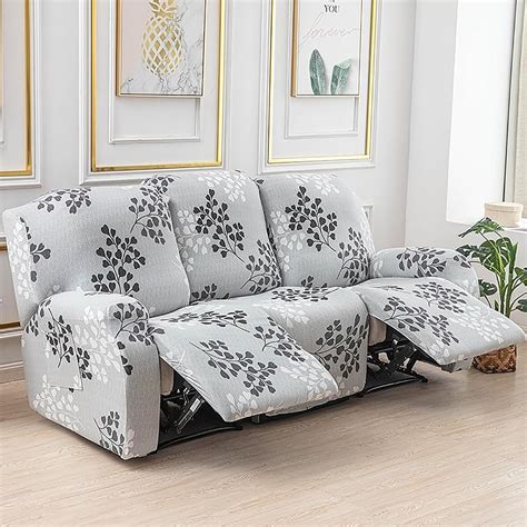 House of Quirk Polyester Recliner 8 Pieces Covers Stretch Reclining ...