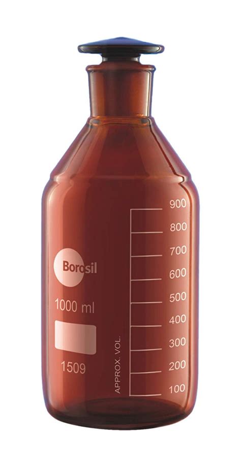 Kromega Biotech | Borosil 1509 Reagent Bottles With I/C stopper Amber ...