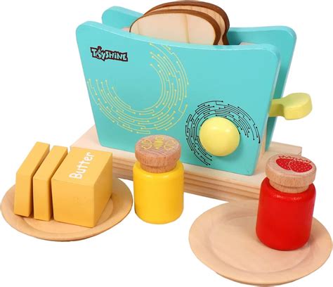 Buy Toyshine Toaster Play Kitchen Playset - Wooden Toy for Kids Pretend ...