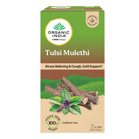 Tulsi Mulethi Tea - Stress Relieving & Cough, Cold Support - Caffeine ...