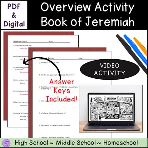 Summary of Book of Jeremiah Bible Overview Activity | Made By Teachers