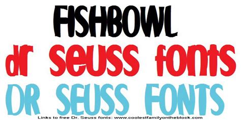 Free Dr. Seuss Fonts (links) | Fun and Dysfunction