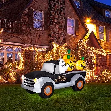 Glitzhome 8ft Lighted Inflatable Truck Decor, Inflatable Garden Decor ...