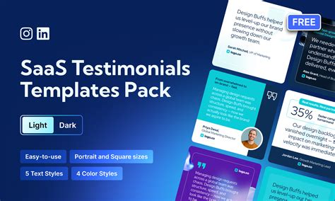 B2B SaaS Testimonials Templates Pack | Figma