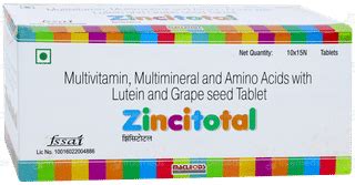 Zincitotal Tablet 15 - Uses, Side Effects, Dosage, Price | Truemeds