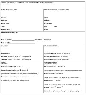 Fillable Online Kids Health Information : Brachial plexus palsy or Erb ...