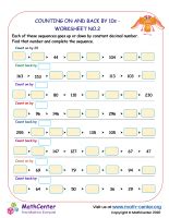 Counting on and back by 10s - worksheet no.2 | Worksheets | Math Center