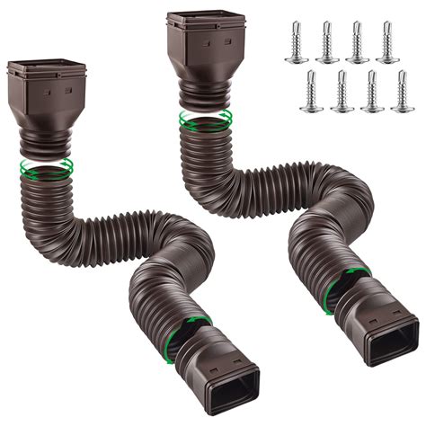 Buy Gutter Downspout Extensions with Connector, 2 Pack Flexible Rain ...