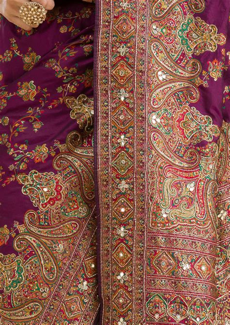 Buy Purple Cutdana Art Silk Saree - Koskii