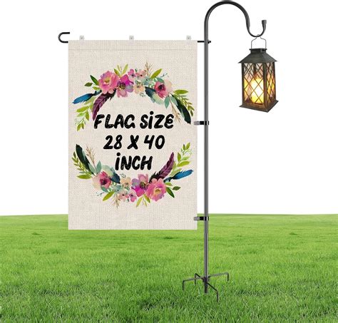 Garden Flag Stand-Large Garden Flag Holder with Shepherds Hooks, 62 ...