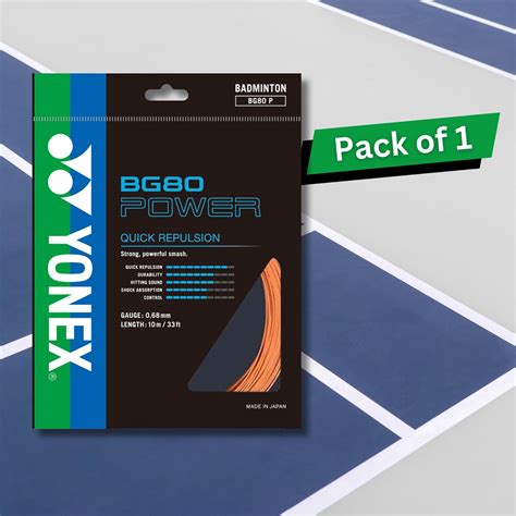 Yonex BG80 Power Badminton Strings, 0.68mm – Prokicksports