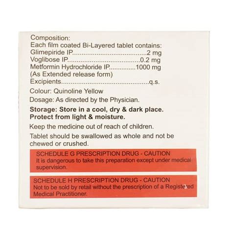 Glucoryl Mv Forte 2mg Strip Of 10 Tablets: Uses, Side Effects, Price ...