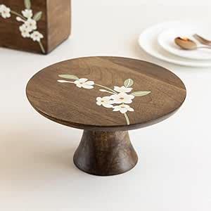 Aurum Crafts Bella Mango Wood Cake Stand | Handpainted Cake Stand ...