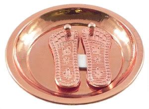 DARIDRA BHANJAN Laxmi / Lakshmi Footprint/Charan Paduka on copper Plate ...