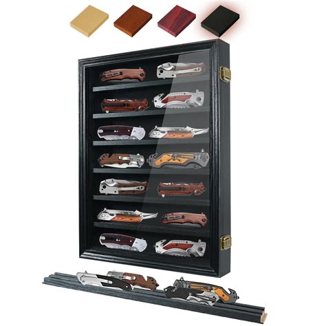 Amazon.com: ASmileIndeep Pocket Knife Display Case 7 Rows Lockable ...