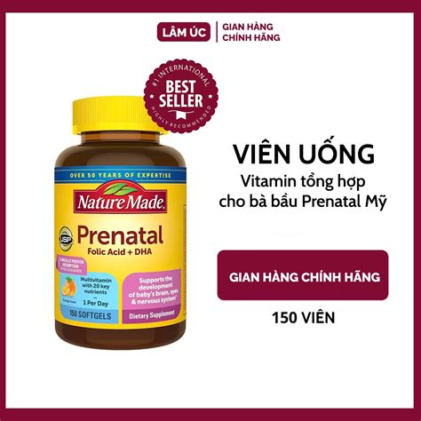 Vitamin tổng hợp cho bà bầu Nature Made Prenatal Folic Acid + DHA của ...