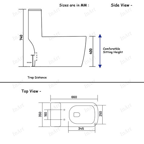 InArt Ceramic One Piece P-Trap Western Toilet – European Water Closet ...