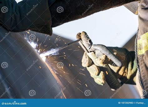 View of the Shielded Metal Arc Welding, Also Known As Manual Metal Arc ...