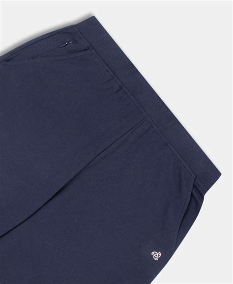 Buy Super Combed Cotton Elastane Stretch Relaxed Fit Culottes - Navy ...