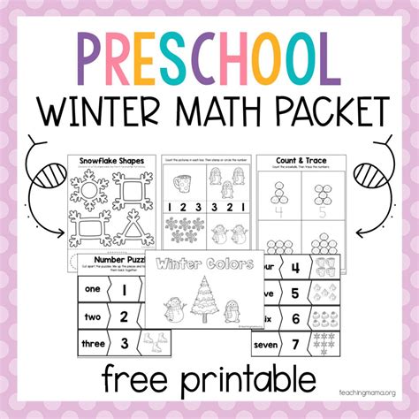 Image result for Spring Preschool Math Packet