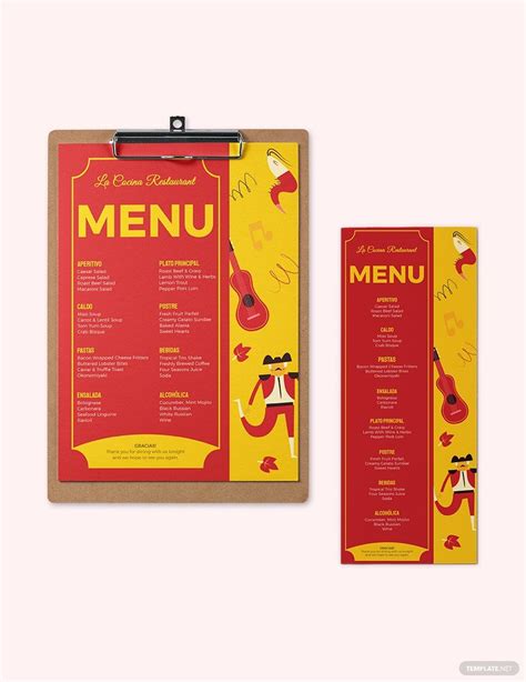Image result for Spanish Menu Examples