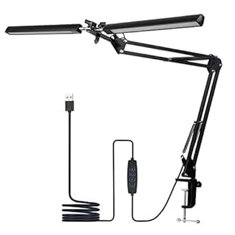 Buy RYAP D C5V 2A 24W 120LEDs Swing Arm Desk Lamp with Clamp Architect ...