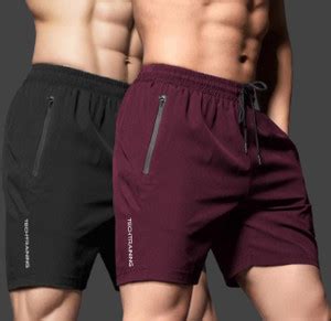 LOTHRIC Solid Men Black, Maroon Gym Shorts - Buy LOTHRIC Solid Men ...