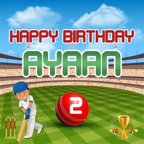 Cricket Theme Personalized Backdrop | Party Supplies India Online
