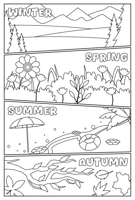 Seasons Preschool Coloring Pages - 10 Free PDF Printables | Printablee