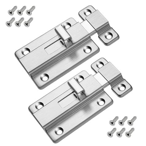 Buy 2 Pack 4 Inches Door Bolt Tower Bolt Heavy Duty Sliding Lock ...