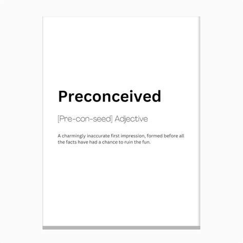 Preconceived Definition Meaning 1 Canvas Print by Kaigozen - Fy