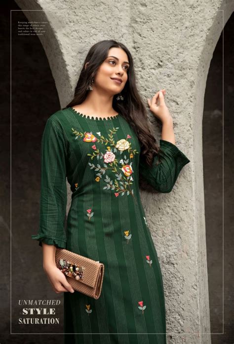 Hiva Blossom Classic Wear Rayon Long Kurti Collection