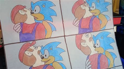 Work of art! Original 'Mario kissing Sonic' GIF slide auctioned on ...