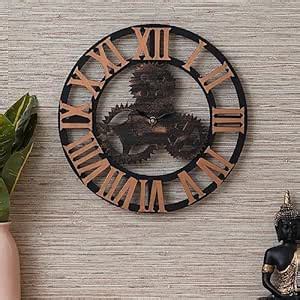 Buy eCraftIndia Black & Copper Machine Modern Round Shape Roman ...