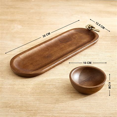 Buy Nuqta Roi 2Pcs Wooden Chip and Dip Platter from Home Centre at just ...