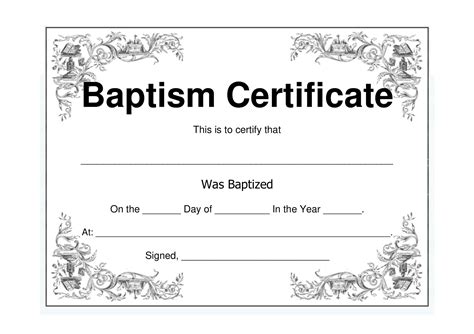 Free Printable Baptism Certificate Templates [PDF, Word] Fillable