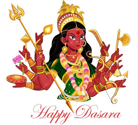 Premium Vector | Goddess durga, happy durga puja subh navratri, happy ...