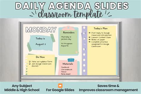 Daily Agenda Slides | Classroom Template | Google Slides | Middle ...