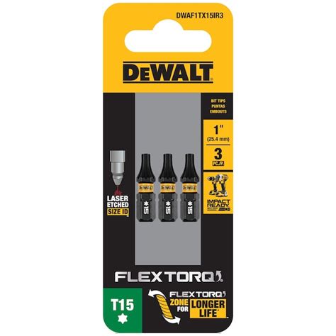DEWALT Flextorq 1/4-in x 1-in Torx Impact Driver Bit (3-Piece ...