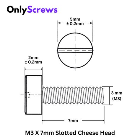M3 X 7mm Slotted CHHD Nylon Screw (Dia. 3mm, Length 7mm) – OnlyScrews
