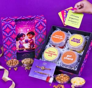 Healthy Treat Rakhi Bliss Rakhi Gift Box with Rakhi|Healthy Snacks ...