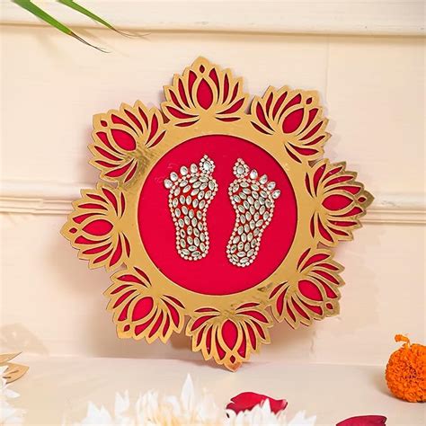 Buy Ascension Lotus Rangoli with Lakshmi Charan Flower Rangoli mats for ...