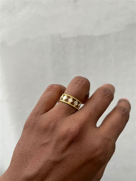 Diamond White Enamel Finger Ring – Urbanitii