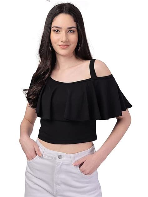Ladies Casual Solid Flared Crop Top Manufacturers and Suppliers from Surat