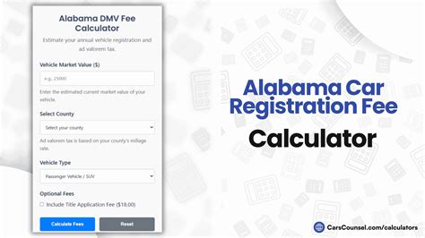 Alabama Car Registration Fee Calculator – CarsCounsel
