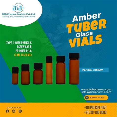 Tubular Vials - 20 ML Amber Glass Storage Vials Trader - Wholesaler ...